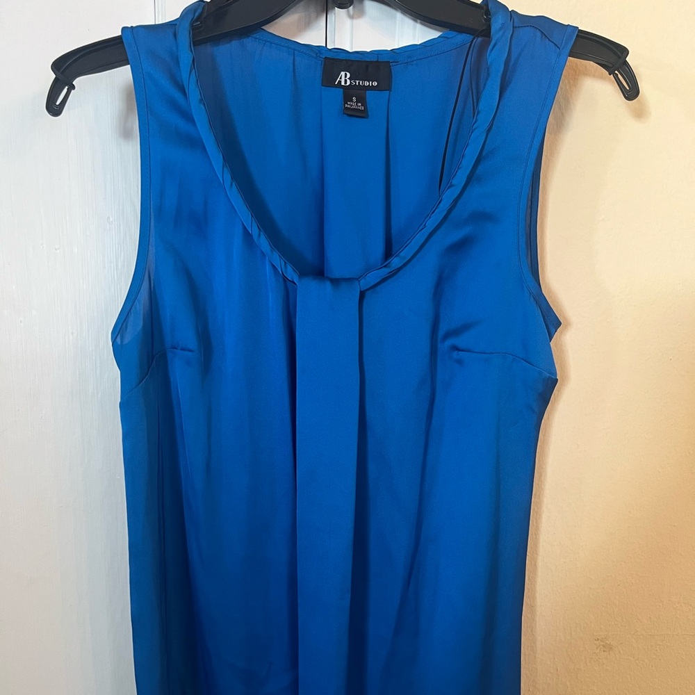 Electric blue blouse- ABStudio size S. Sleeveless, fits long.